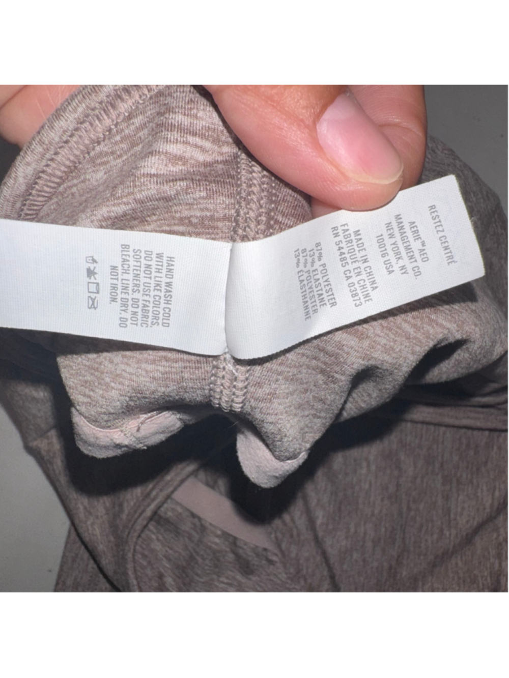 Aerie Offline The Hugger Recharge Sports Bra Size M Brown Heathered - Picture 4 of 6